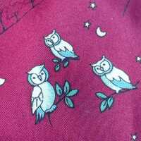 Vintage Beaufort Tie Rack Silk Tie • Made in Italy • Burgundy Necktie with Owls and Stars 