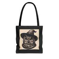 Spooky Owl Tote Bag, Halloween Bag, Witchy Decor, Unique Owl Art, Owl Lover Gift
