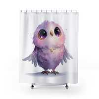 Cute Owl Shower Curtain, Kid's Bathroom Decor, Whimsical Home Decor, Animal Lover Gift, Adorable