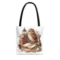 Whimsical Owl Tote Bag - Book Lover Gift, Owl Decor, Reader's Tote, Literary Accessory, Cute Owl