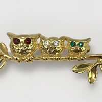 Vintage 1980s Owl Brooch Whimsical Fairycore Cottage Grandmother Pin