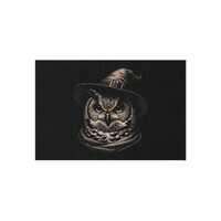 Witchy Owl Outdoor Rug, Halloween Decor, Fall Welcome Mat, Spooky Front Door Mat, Scary Doormat, Aut