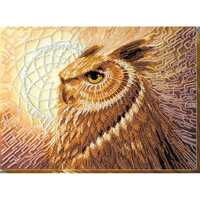 Bead Embroidery kit Owl DIY Beadwork kit Beading kit Hand embroidery Beaded Stitching