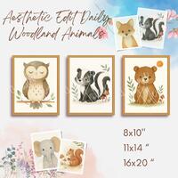 Woodland Animal Nursery Prints – Owl • Skunk • Bear