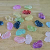 Painted Glass Owl Beads, mixed color, 18x14.5x6.5mm, Hole: 1.2mm (bird lover animal pet rainbow fore