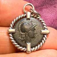 200-133 BC Owl & Athena Goddess of Wisdom, Strategy, Crafts on Ancient Greek bronze artifact coi