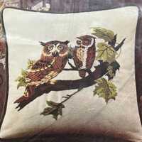 Vintage Crewel Embroidery Kit Owl Mates Pillow Avon Creative Needlecraft Supplies Woodland