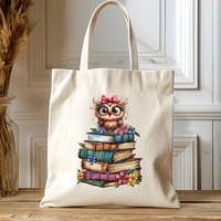 Owl Tote Bag, Personalized Tote Bag, Tote Bag For Kids, Library Bag, Summer Camp Book bags, Book Tot
