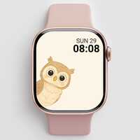 Kawaii Apple Watch Wallpaper, Cute Owl Watch Face | Minimal Animal Wallpaper for Apple Watch | Wisdo