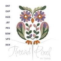 Floral Owl Embroidery Design Embroidery Birds Embroidery Designs Floral Owl