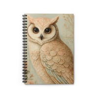 Elegant Pastel Owl Spiral Notebook - Ruled Lines, Cute Gift for Owl Lovers, Journal for Notes, Uniqu
