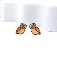 Cute Owl Stud Earrings • Hypoallergenic Titanium Posts • Woodland Animal Earrings • N