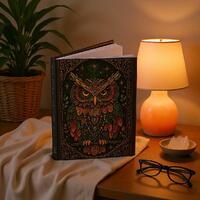 Owl Journal – Wisdom in Stillness | Boho Gothic Hardcover Notebook | Spirit Animal Gift | Line