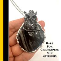 Isua Stone Owl Necklace with Spirit Animal Energy Ancient Crystal Totem Jewelry for Shamanic Healing