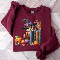 Owl Halloween T-shirt, Halloween Owl Shirt, Witch Owl Shirt, Halloween Costume T-shirt, Vintage Styl
