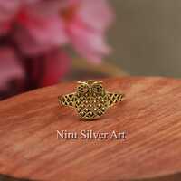 Dainty Brass Owl Ring | Openwork Filigree Bird Ring | Adjustable Wisdom Jewelry | Cute Woodland Crea