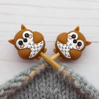 Little Owl Stitch Stoppers Knitting Needle Holders Notions Accessories Tools Keeper Hugger Supplies