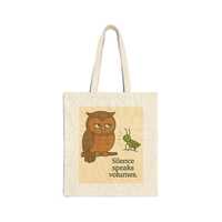 Whimsical Owl Quote Tote Bag | Eco-Friendly Cotton Canvas | Perfect Gift for Nature Lovers, Bookworm