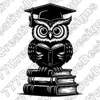 Owl On Books Vector Illustration, Owl Svg, Owl Png, Owl Art, Owl Clipart, Reading Owl, Owl Silhouett