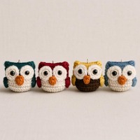 Crocheted Owl Keychain – Handmade Amigurumi Gift