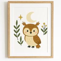 Whimsical Woodland Owl &ndash; PNG & SVG Digital Wall Art Download