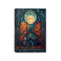 Dark Cottagecore Owl Notebook: Faux Stained Glass Journal