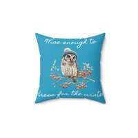 Owl Pillow: Fall Decor Throw Pillow with Knit Hat