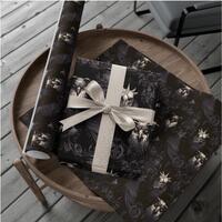 Wrapping Paper Roll - Gothic Horned Owl Pattern, Dark and Mysterious Gift Wrap for Holidays and Occa