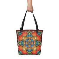 Tote bag with Original Artwork Floral Owl pattern