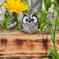 Adorable Hand-carved Wooden Brown Owl