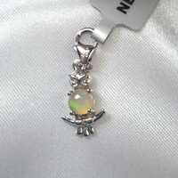 Milano Sterling Silver Opal Owl Charm
