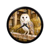 Barn Owl Wall Clock, Rustic Farmhouse Timepiece, Woodland Bird Decor, Silent 3D Printed Gift, Nature