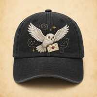 Owl Mail Embroidered Hat - Wizard Letter Delivery Cap - Fantasy Bookish Gift Baseball Hat