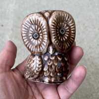 Vintage Brown Ceramic Owl Knick Knack - Keystone Ceramics, South Dakota- Wall, SD Souvenir