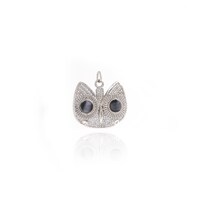 Silver Filled Owl Pendant,MicroPave CZ Animal Jewelry Suitable for Bracelet Necklace DIY Jewelry Sup