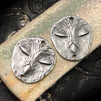 Owl Connectors, Aged Finish, Charms, Metal, Handmade Jewelry Charms, Pewter Components, Handmade Cra