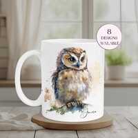 Personalised Owl Mug and Coaster Set – Custom Gift for Her – Owl Lover – Mother&rs