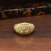Brass Owl Face Ring, Vintage Animal Ring, Handmade Bird Totem Jewelry, Boho Bird Statement Jewelry, 