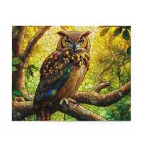 Owl Artwork Puzzle - 120, 252, 500-Piece - Nature Gift, Family Activity, Bird Lovers, Home Decor, Pu