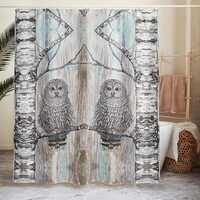 Wise Wonder Owl Shower curtain - Nature, Neutral colors, Wildlife, Modern Farm house, Cute Owls, Tre
