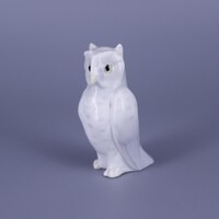 Metzler & Ortloff Owl Figurine 8cm Antique German Porcelain c1890‑1925 White Miniature Bird Il