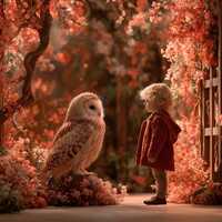 Fall Forest Owl Library Digital Photography Background, Autumn Fairytale Outdoor Backdrop, Kids Prop