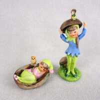 Josef Originals Elves Pixies Mushrooms Ladybug Owl Woodland Fairy Garden Vintage 1970s
