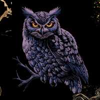 Owl Embroidery Design | Purple Night Owl | Jacket Patch or Decor | Digital File | Gothic, Wildlife, 