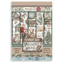 Stamperia The Owl's House A5 Washi Pad ,Craft Supplies,Card Making,Winter Christmas Washi, Embel