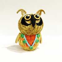 Mini Paper Quilling Owl Figurine – Handmade Cute Owl Ornament – Small Paper Animal Sculp