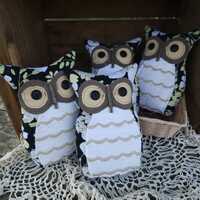 Floral Owl, handmade, vintage linens