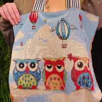 Owl Tapestry Tote Hand Bag