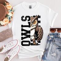 Vintage Distressed Owl Graphic Tee: Fierce Mascot Design