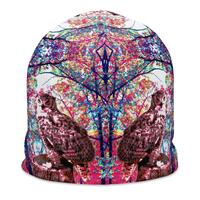 Colorful Owls Beanie: Bohemian Chic Art print, Vibrant nature theme, Unisex, Bliss Art Style
